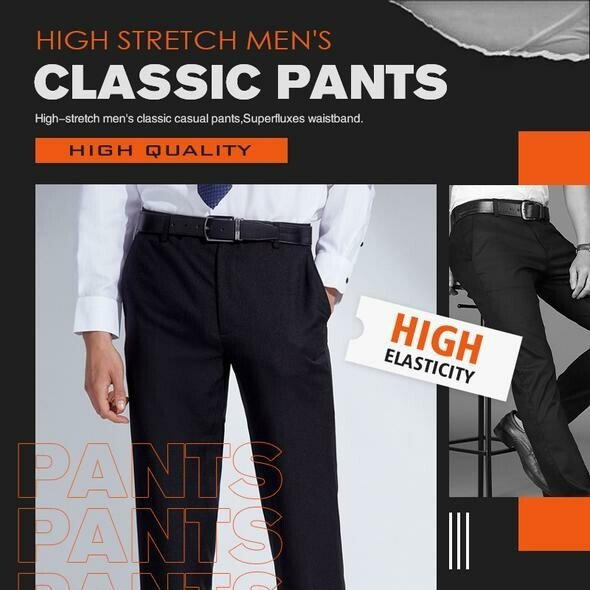 Klassische Hose für Männer mit hohem Stretch-Anteil