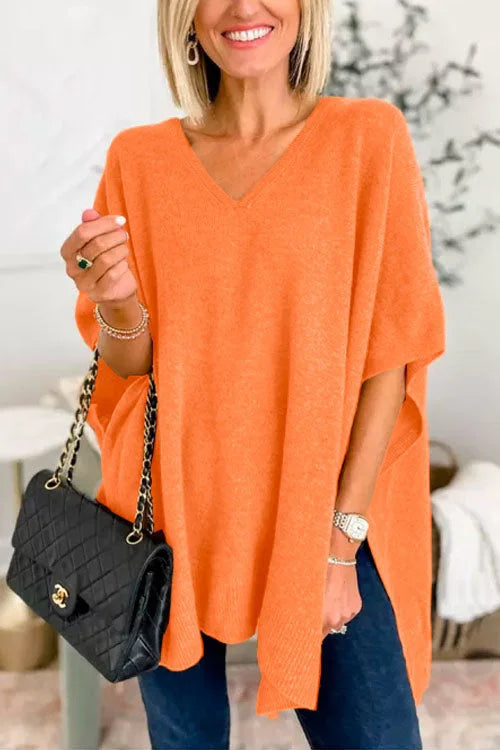 Poncho-Stil Pullover