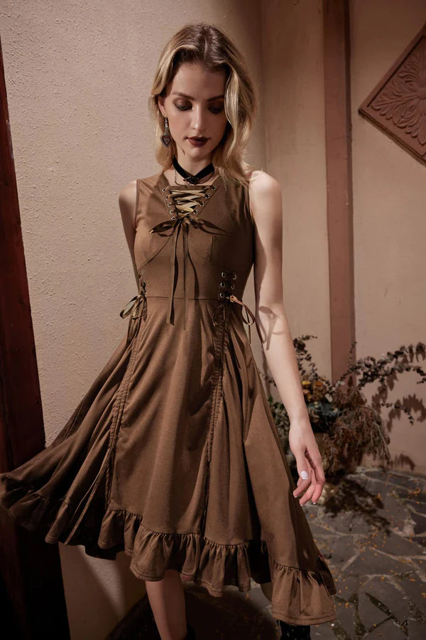 Renaissance Steampunk Kleid in A-Linie