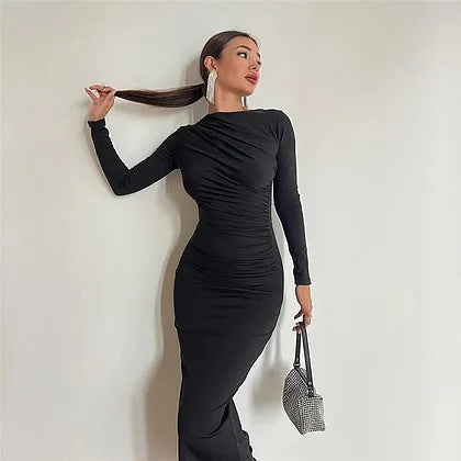 Mara Langärmeliger Bodycon Maxi