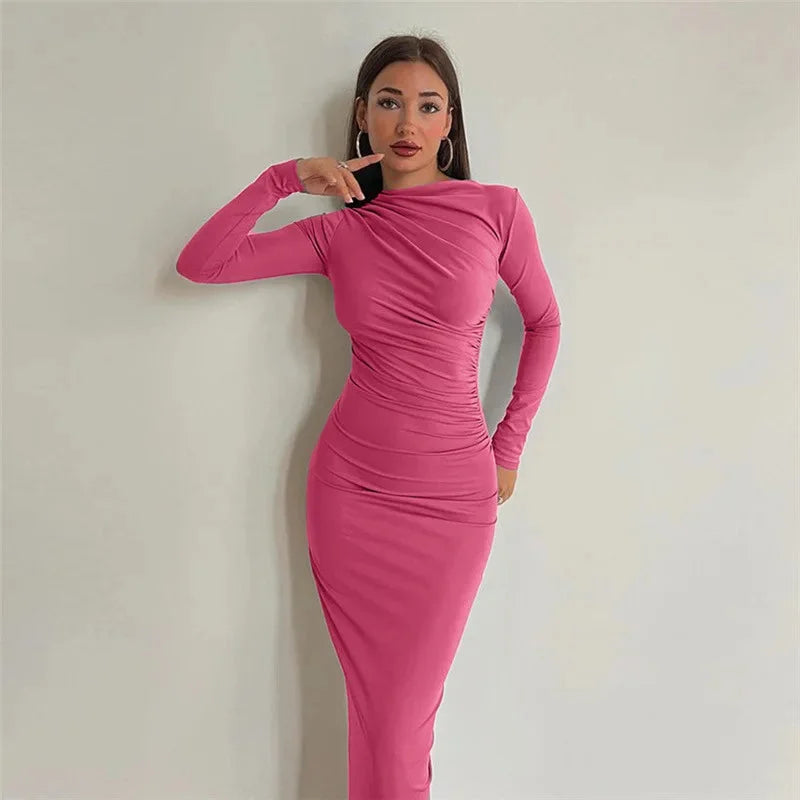 Mara Langärmeliger Bodycon Maxi