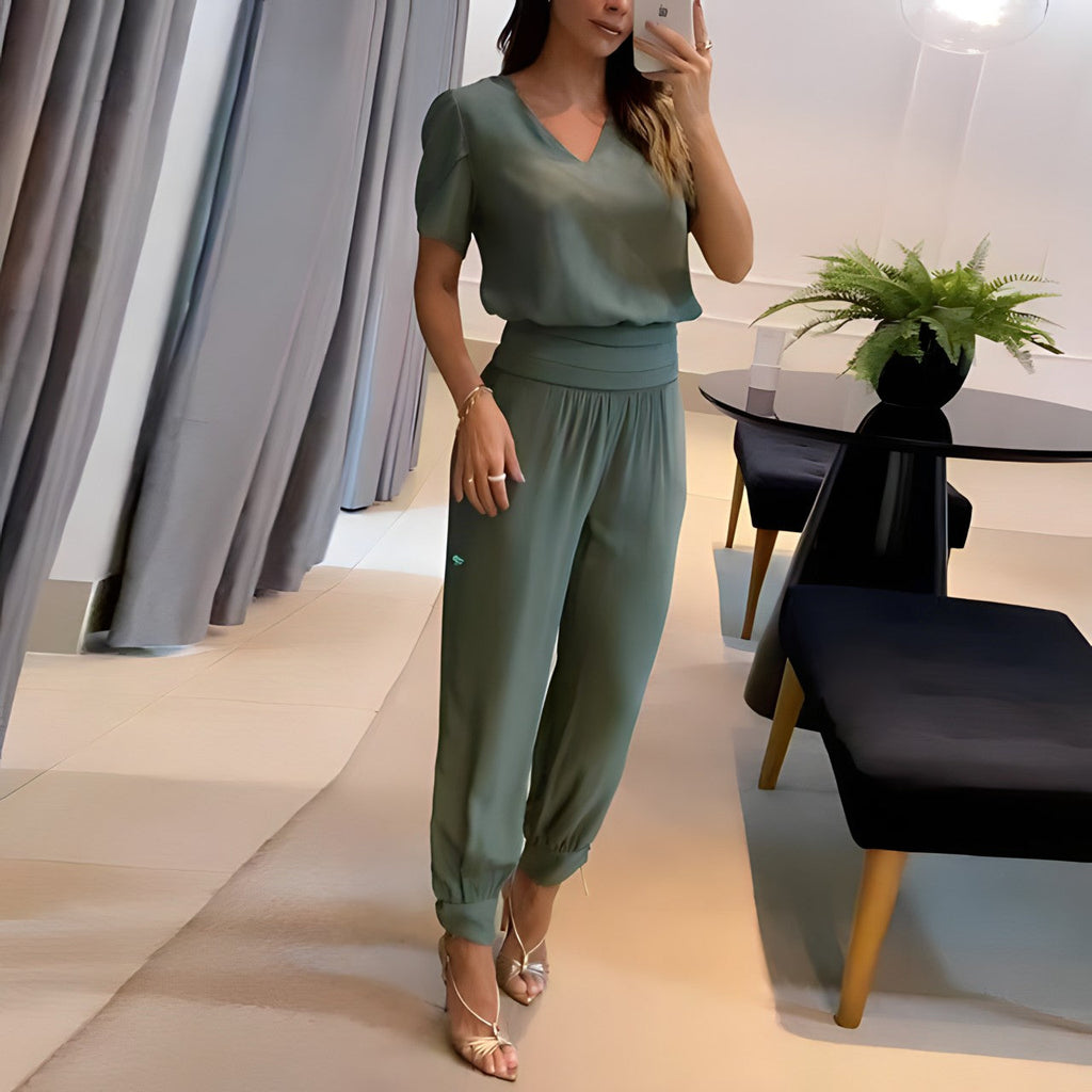 Kurzärmelige Bluse und Hose 2er Set