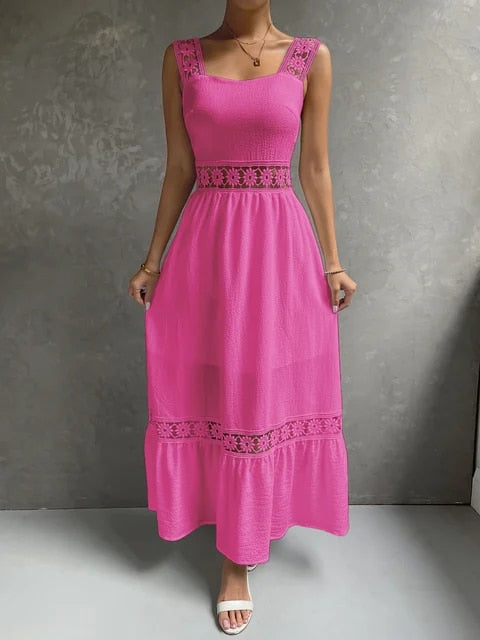 Boho-Spitzen-Träger-Spitzenkleid