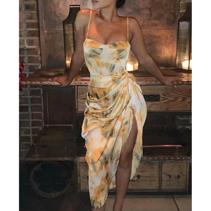 Sexy Satin MIDI-Schleifenkleid