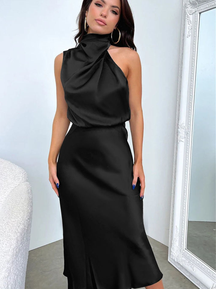 Satin Neckholder Kleid