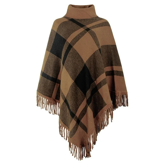 Moderner Karierter Poncho