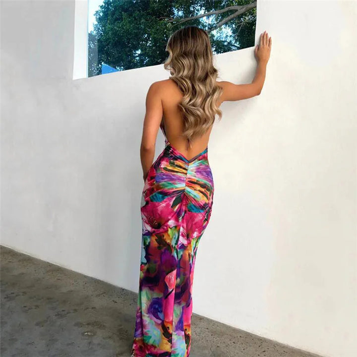 Florales Tie Dye Maxikleid