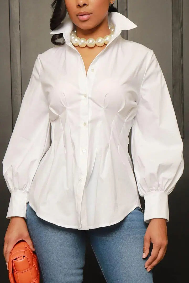 Bluse mit Laternenärmeln