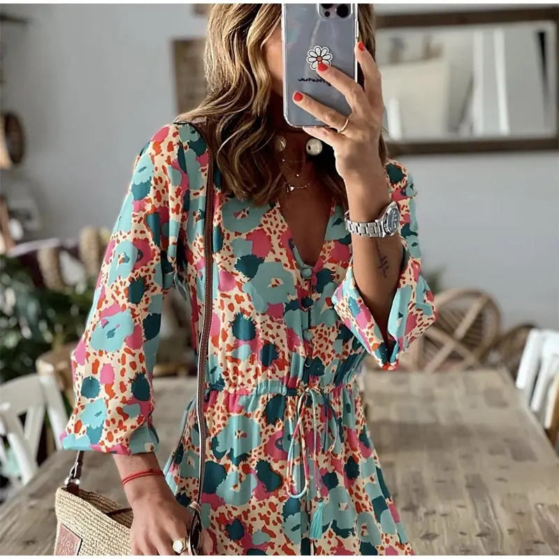 Bohème Sommer Casual Langes Kleid