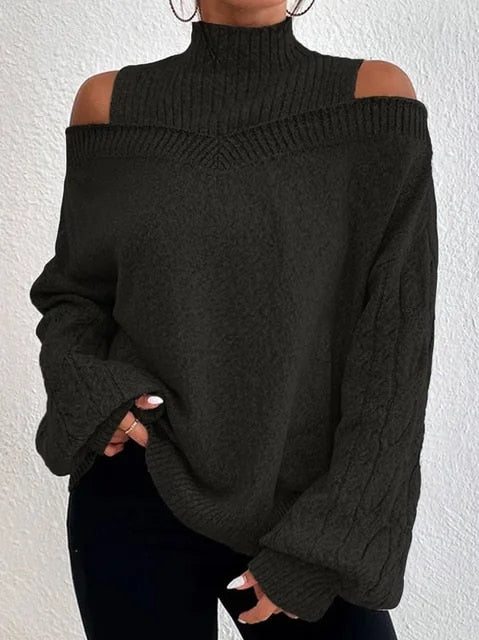 Xyrisa Schulterfreier Rollkragenpullover