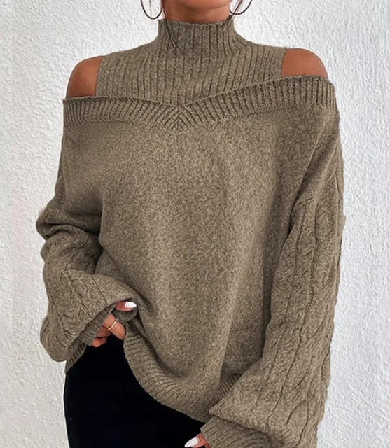 Xyrisa Schulterfreier Rollkragenpullover