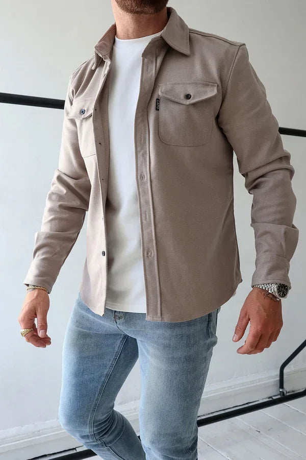 Herren Button Down Hemd Jacke