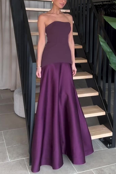 Elegantes Trägerloses Satin-Kleid