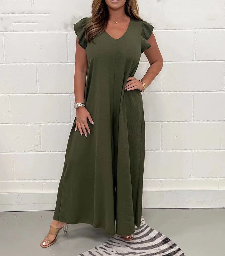 Neu Gerüschter Jumpsuit mit weitem Bein