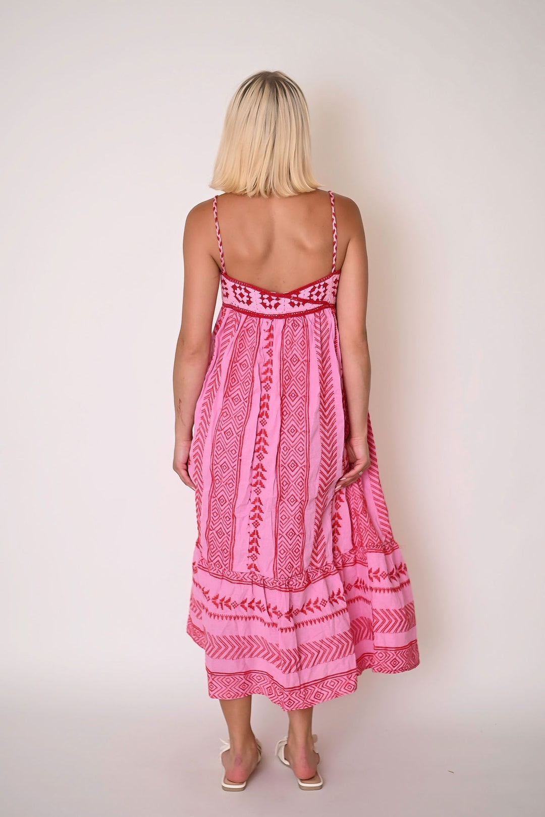 Boho Riemchenkleid in Rosa